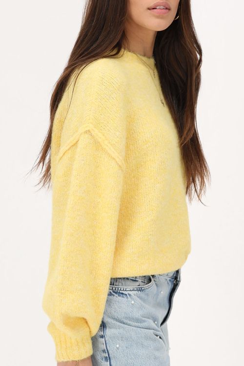 Gele oversized trui met ballon mouwen