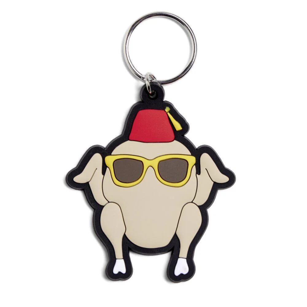 Porte clé Friends dinde caoutchouc beige