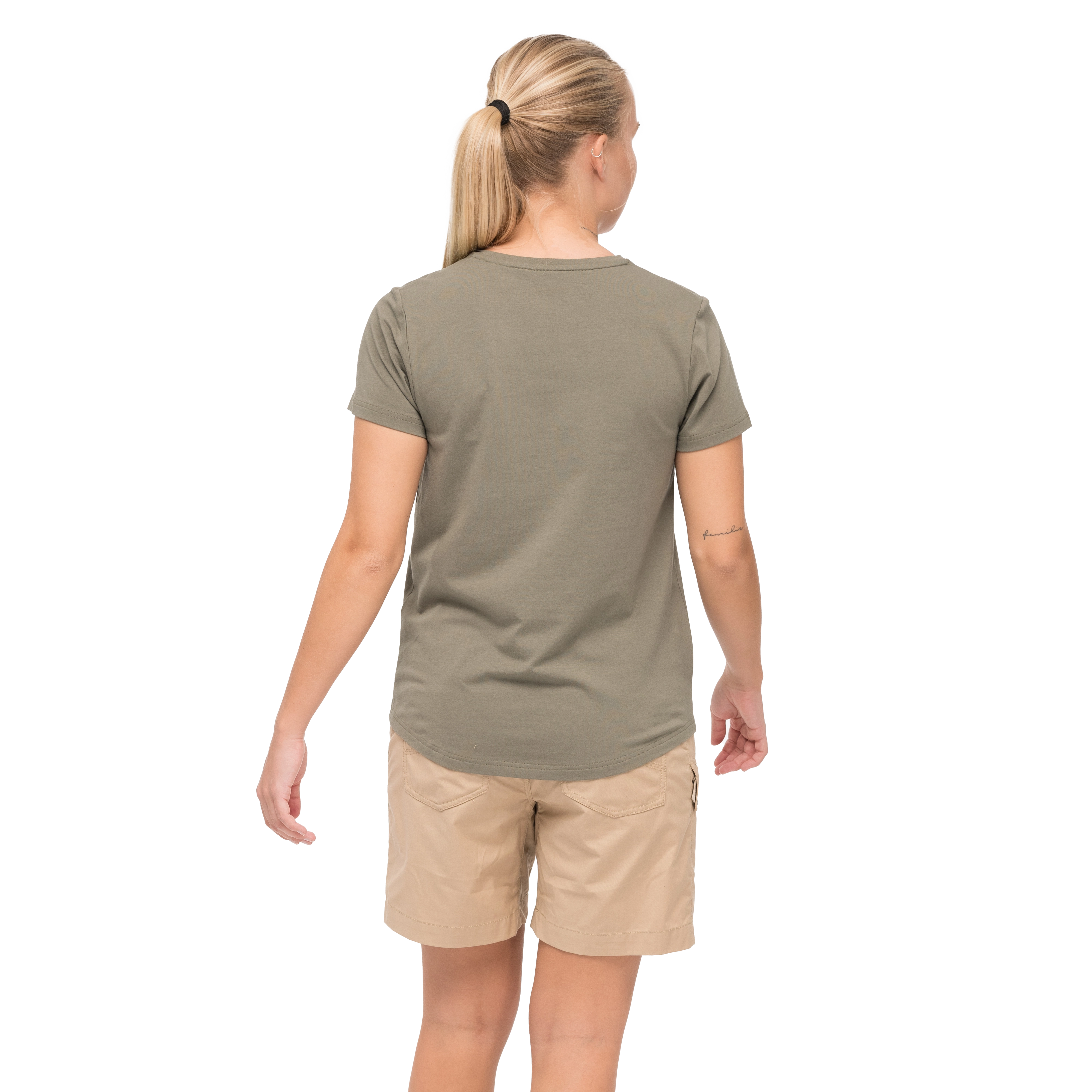 Nordmarka Organic Cotton Print Tee Women Green Mud