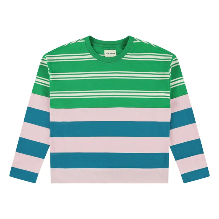 Our Sister T-shirt Sprinkled Lawn Rayures | Vert