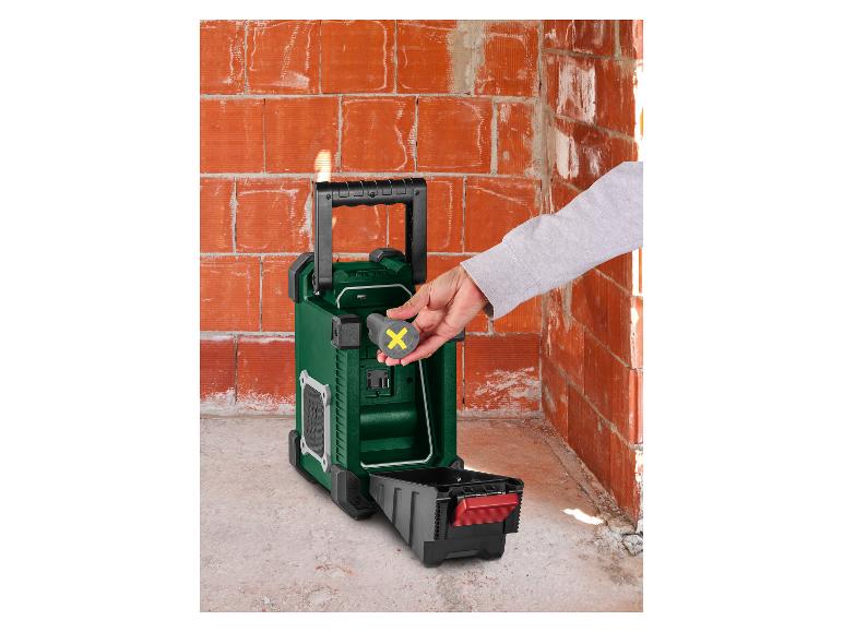 Accu-bouwradio 12 V, 20 V of 230 V zonder accu en lader