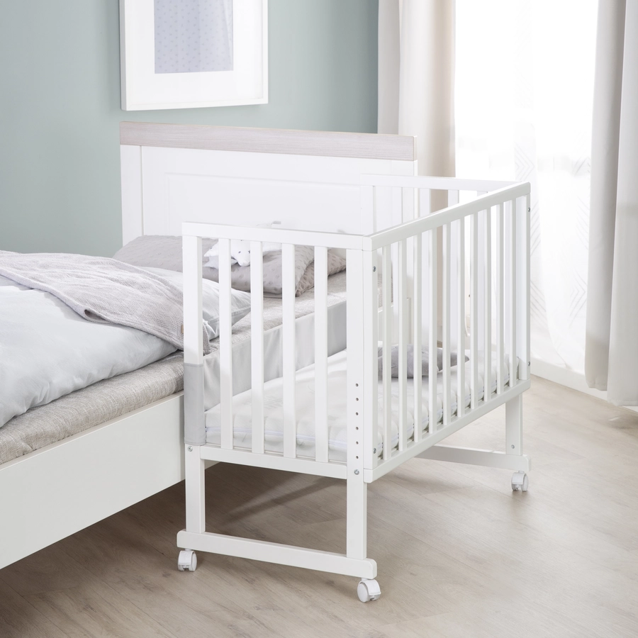 roba Stuben- und Beistellbett safe asleep® 3 in 1 weiß + Matratze