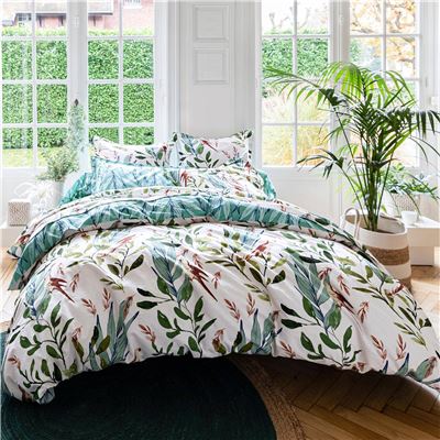 Linge de lit oiseaux et feuillage - BECQUET CRÉATION