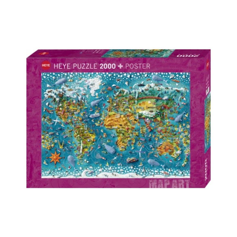 Puzzle 2000 pièces - Map Art - Miniature World