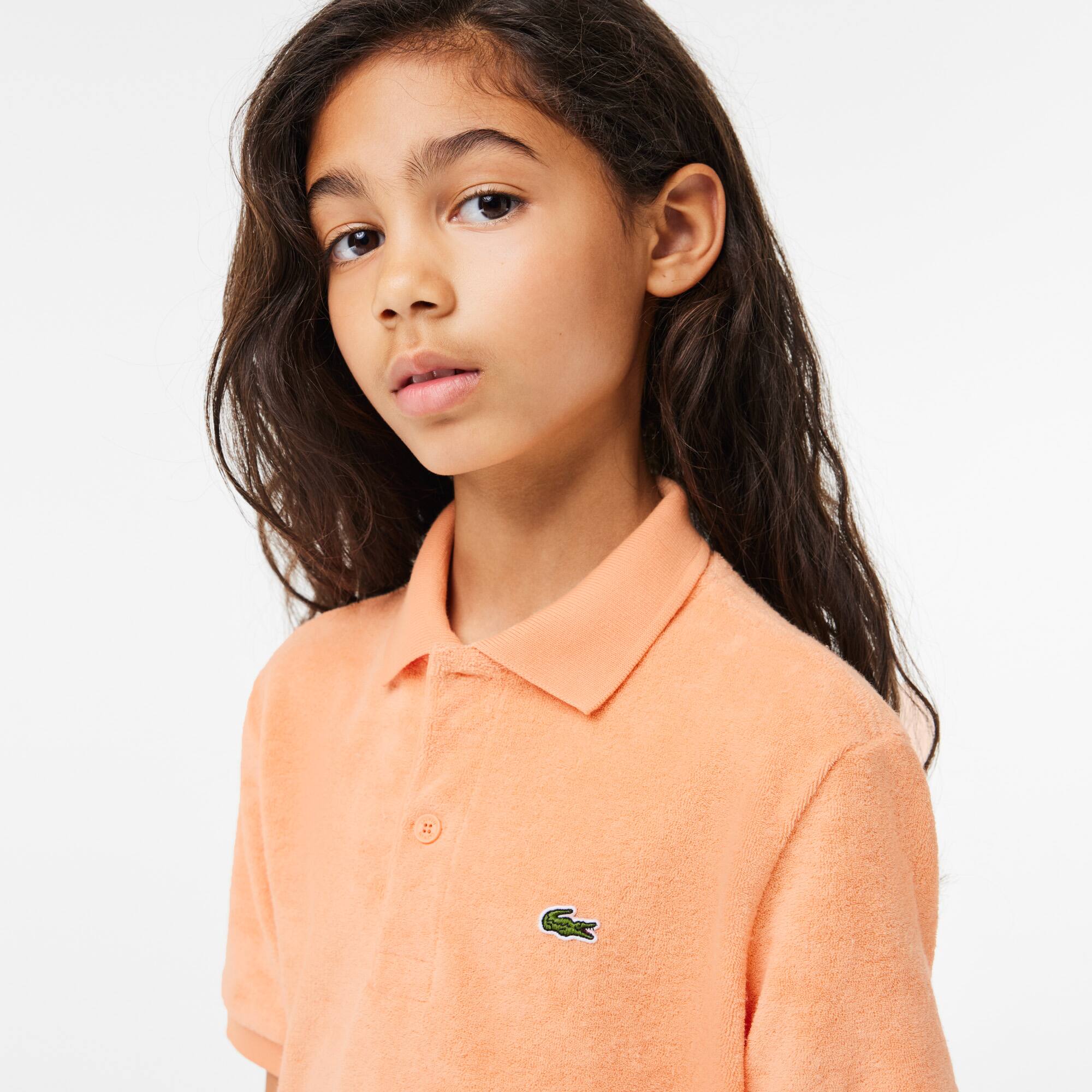 Poloshirt aus Frottee-Baumwolle Poloshirts - Orange - Lacoste - Mädchen