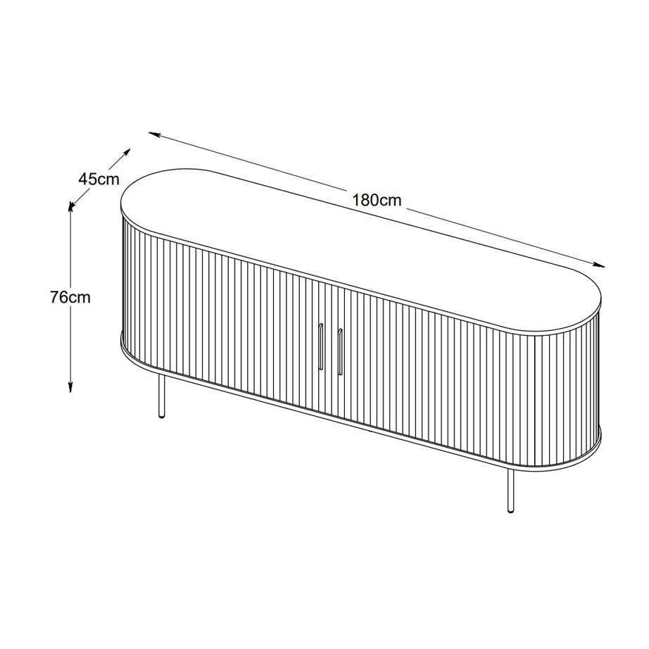 by fonQ Alon Dressoir - B 180 cm - Zwart Eiken