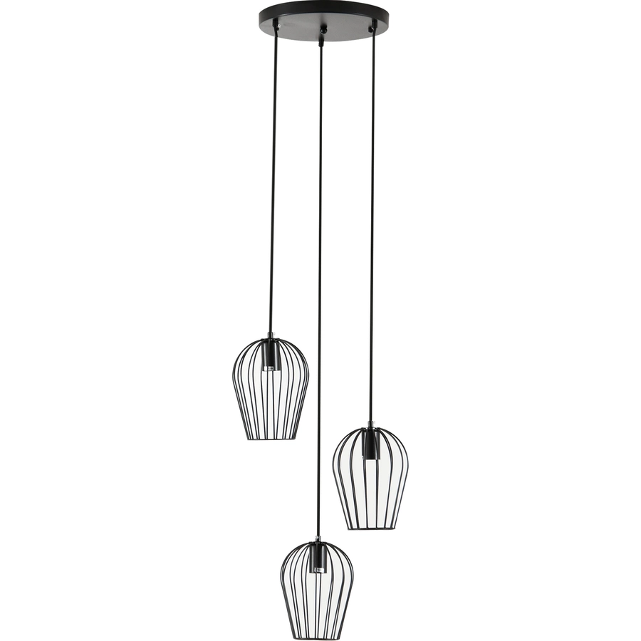 HOMCOM Pendelleuchte mit dem Metalldrahtkäfig-Design schwarz