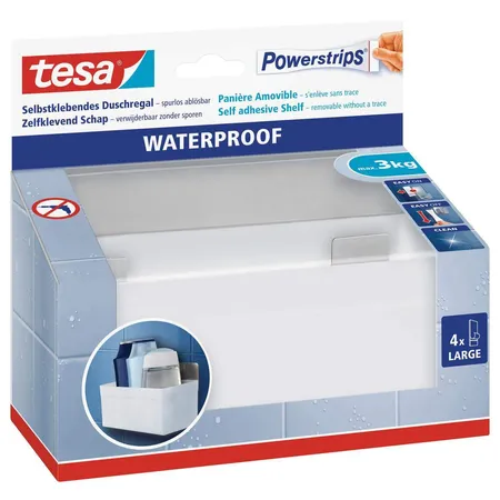 tesa Powerstrips Selbstklebendes Duschregal