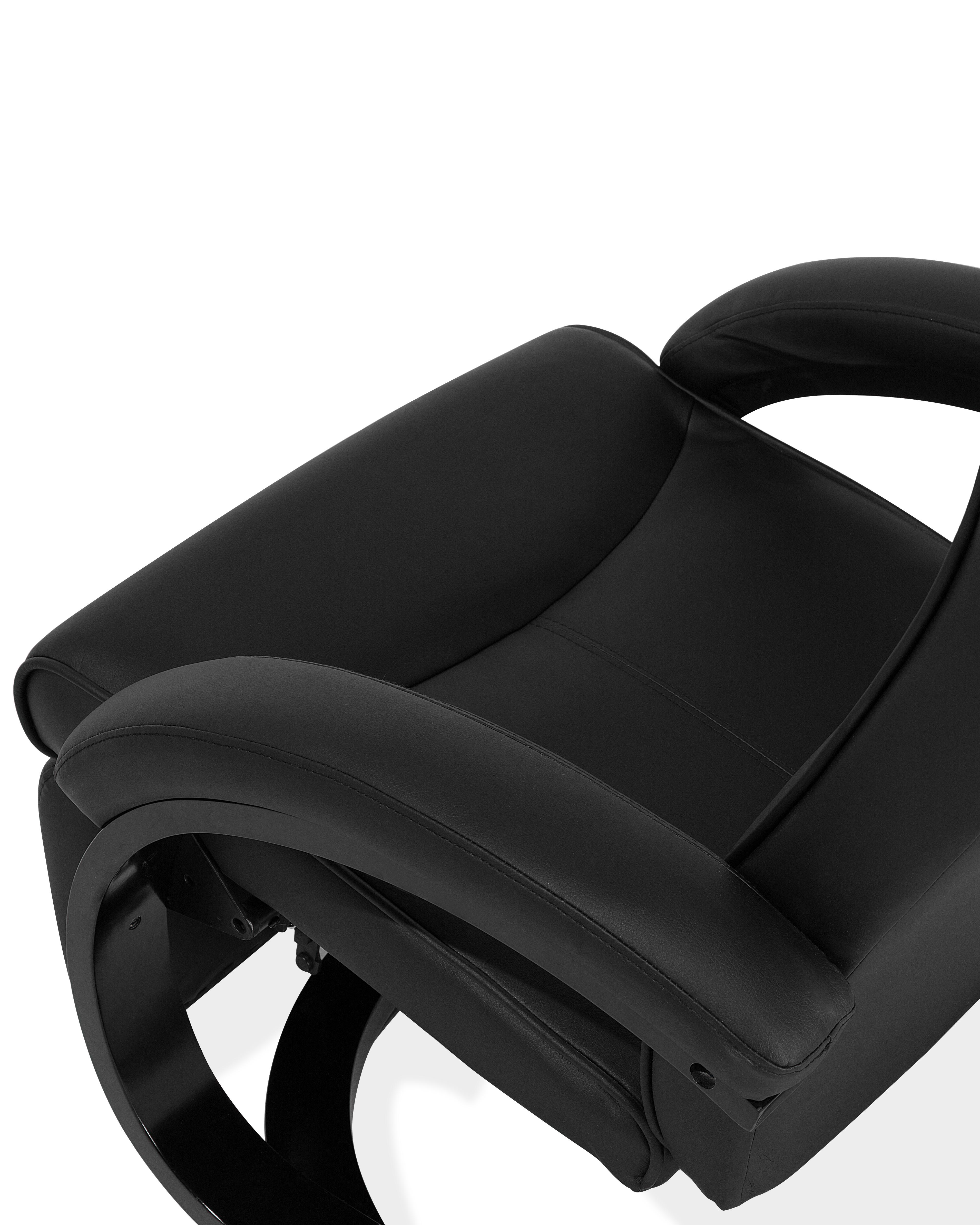 Relaxfauteuil MIGHT inclusief voetensteun Kunstleer Zwart