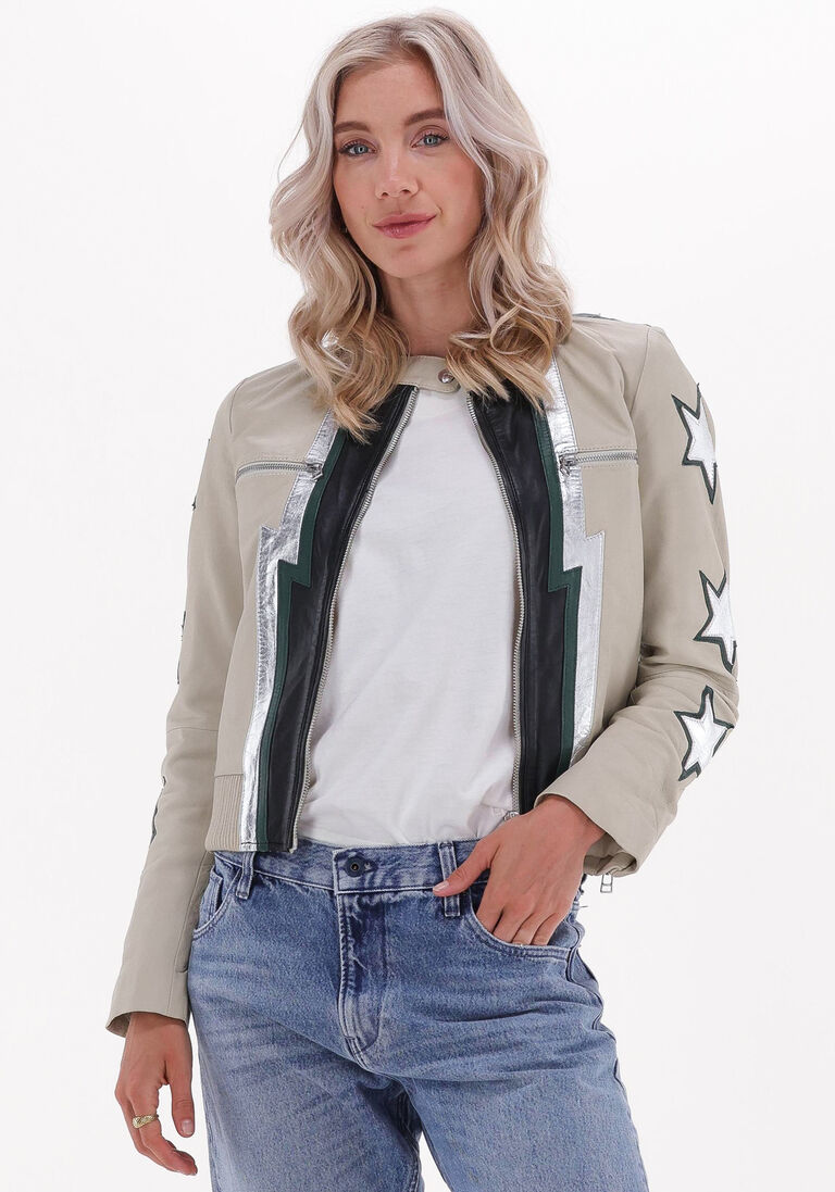 GOOSECRAFT creme goosecraft leren jas club bomber