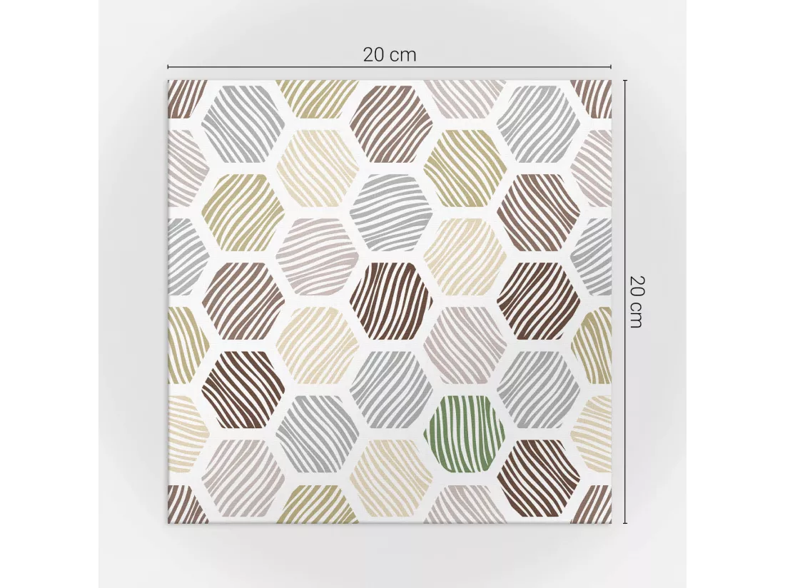 Carreaux autocollants PVC, Carrelage PVC adhésif - 20x20x20 - Modèle hexagonal avec des lignes