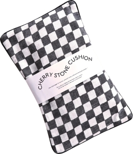 Lili Pepper Kirschkernkissen Check Black Offwhite