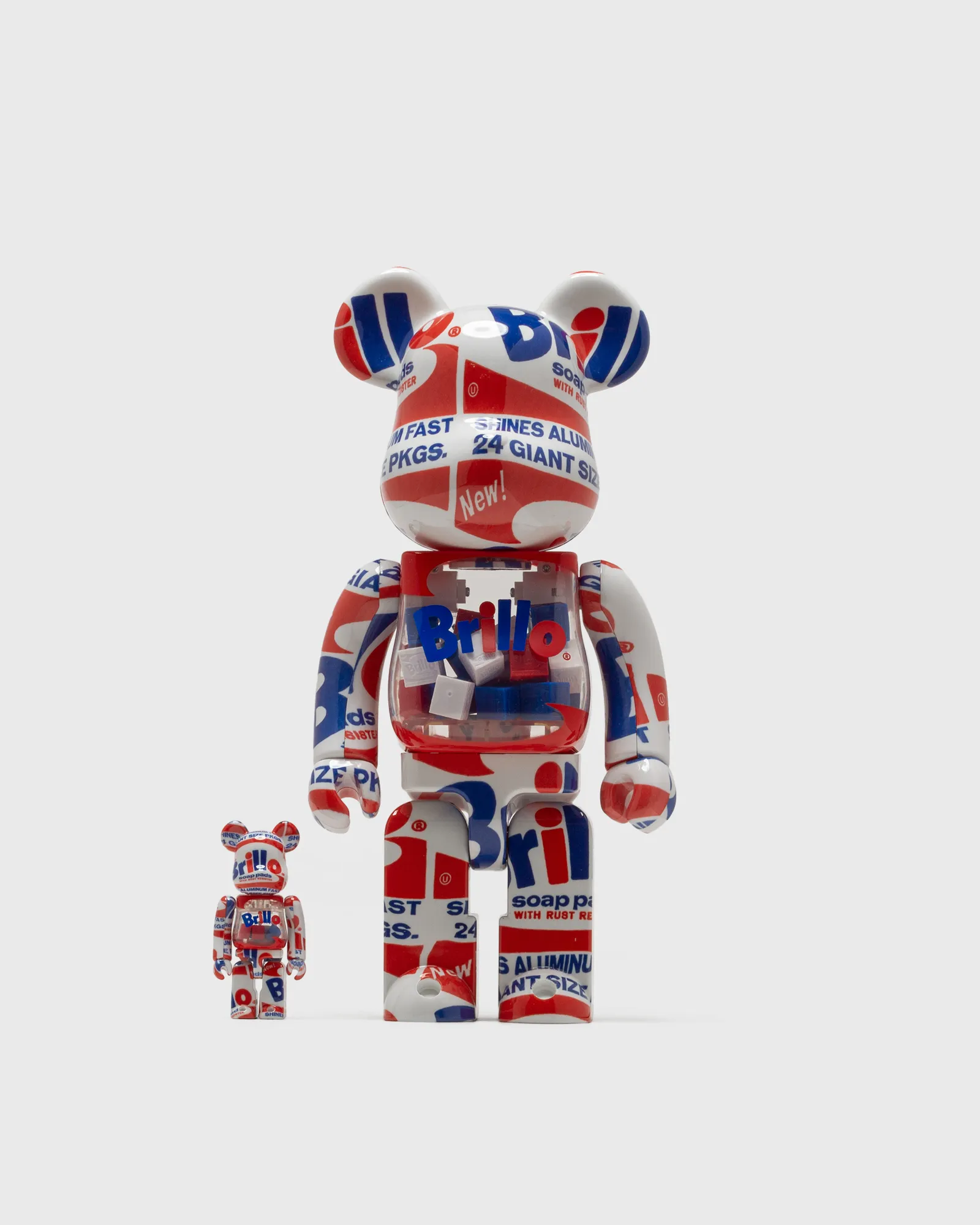 MEDICOM BEARBRICK 400% ANDY WARHOL BRILLO 2022 2-PACK