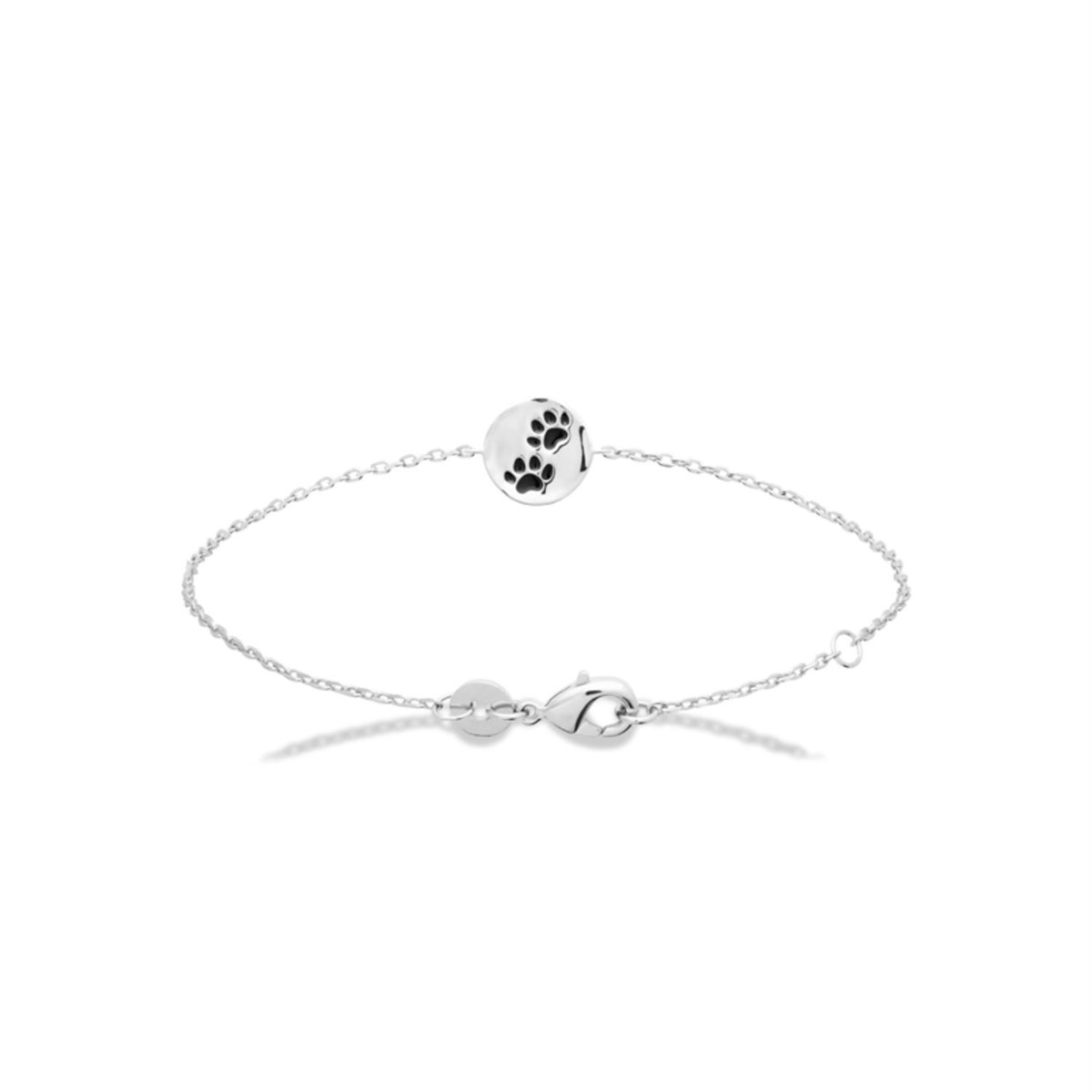 Bracelet patte de chien chat coussinet émail coloré Argent 925 Rhodié