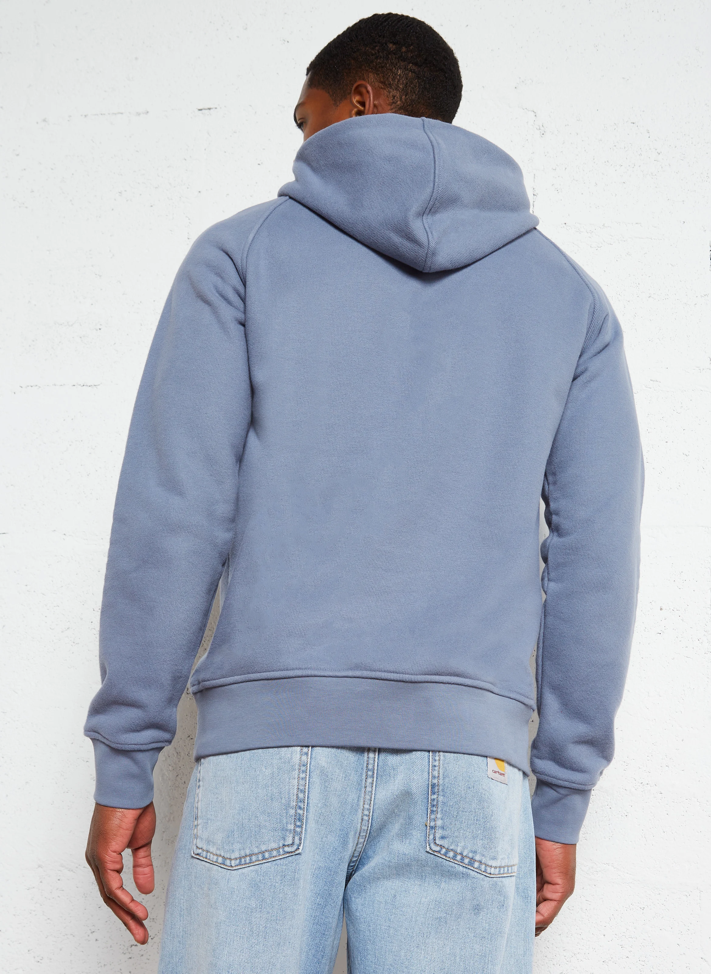 ALBAN HEAVY FLEECE - Sweat à capuche en coton mélangé | Bleu