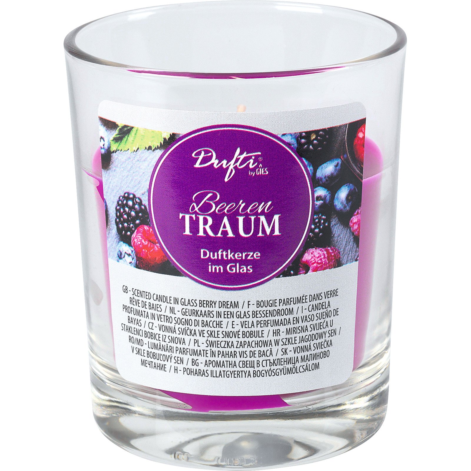 Kerze im Glas Beeren Traum / rubin