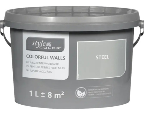 StyleColor KLEURRIJKE MUREN muur- en plafondverf staal 1 L