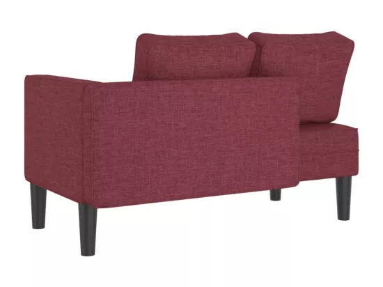 Prolenta Premium - Chaise longue avec coussins rouge bordeaux tissu