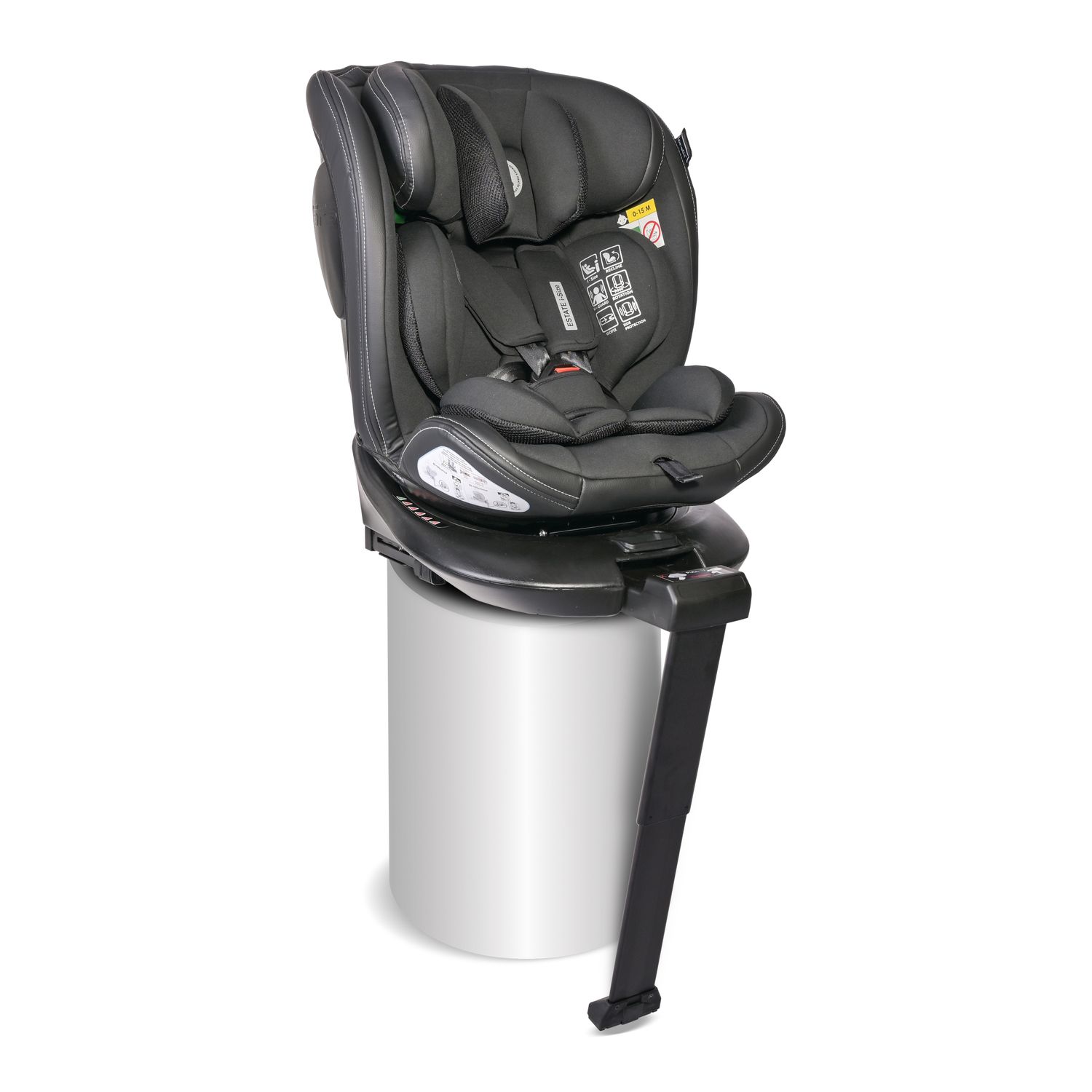 Lorelli Kindersitz Estate i-Size (40-150cm) Isofix, Stützbein, Sitz 360° drehbar schwarz