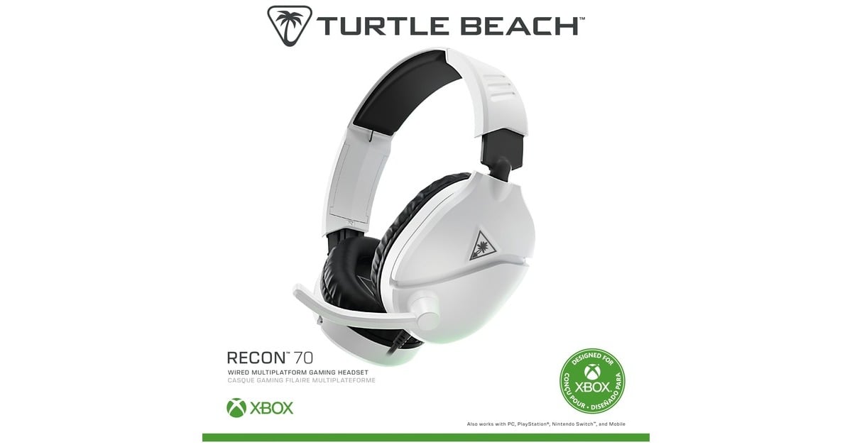 Turtle BeachEar Force Recon 70X White (2024) over-ear gaming headset  (Wit, Xbox Series X|S, Xbox One, PS4, PS5, Switch, PC, Mobile)