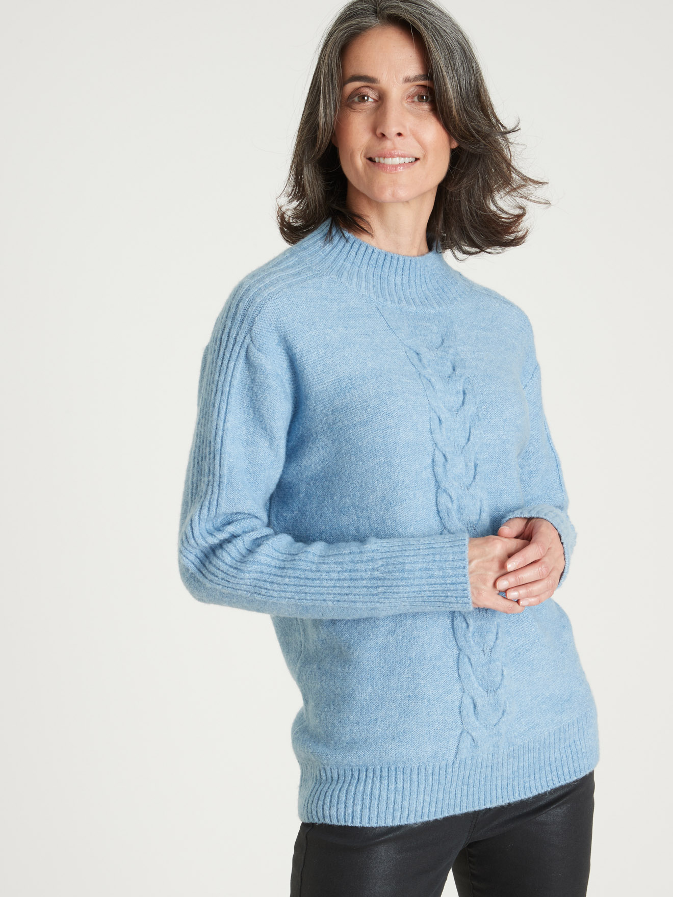 Pull col montant en jersey envers