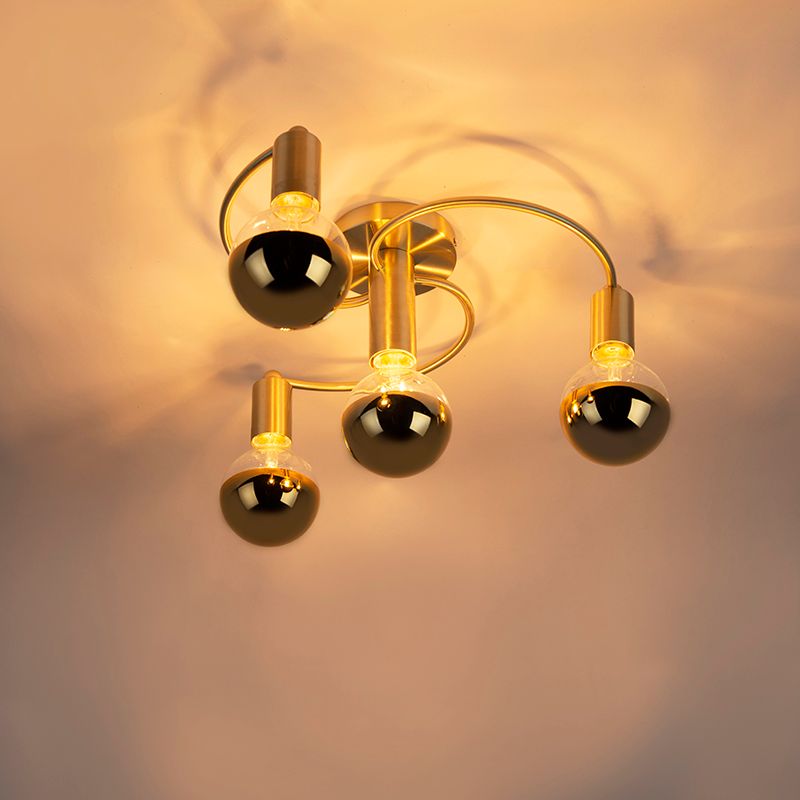 Art Deco plafondlamp messing 4-lichts - Facile