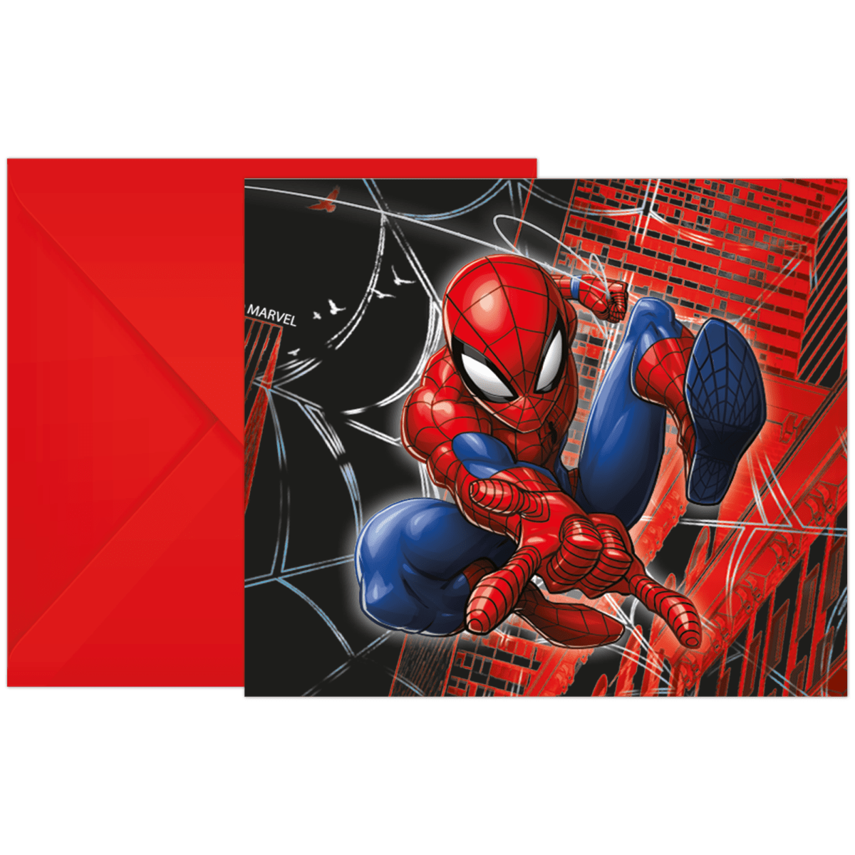 Spiderman Uitnodigingen Papier 6st