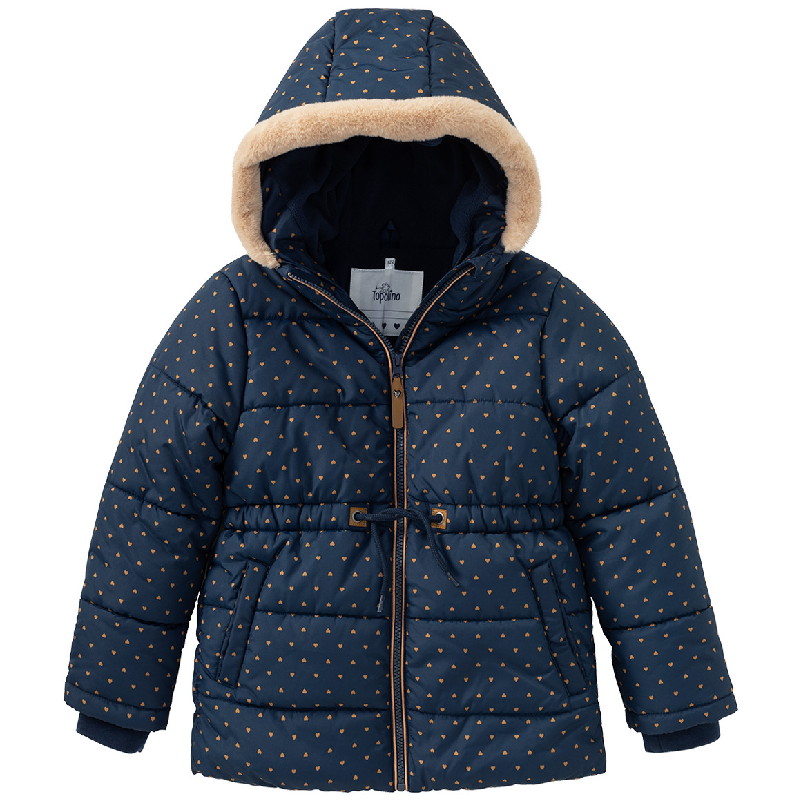 Topolino Mädchen Winterjacke mit Herzen dunkelblau