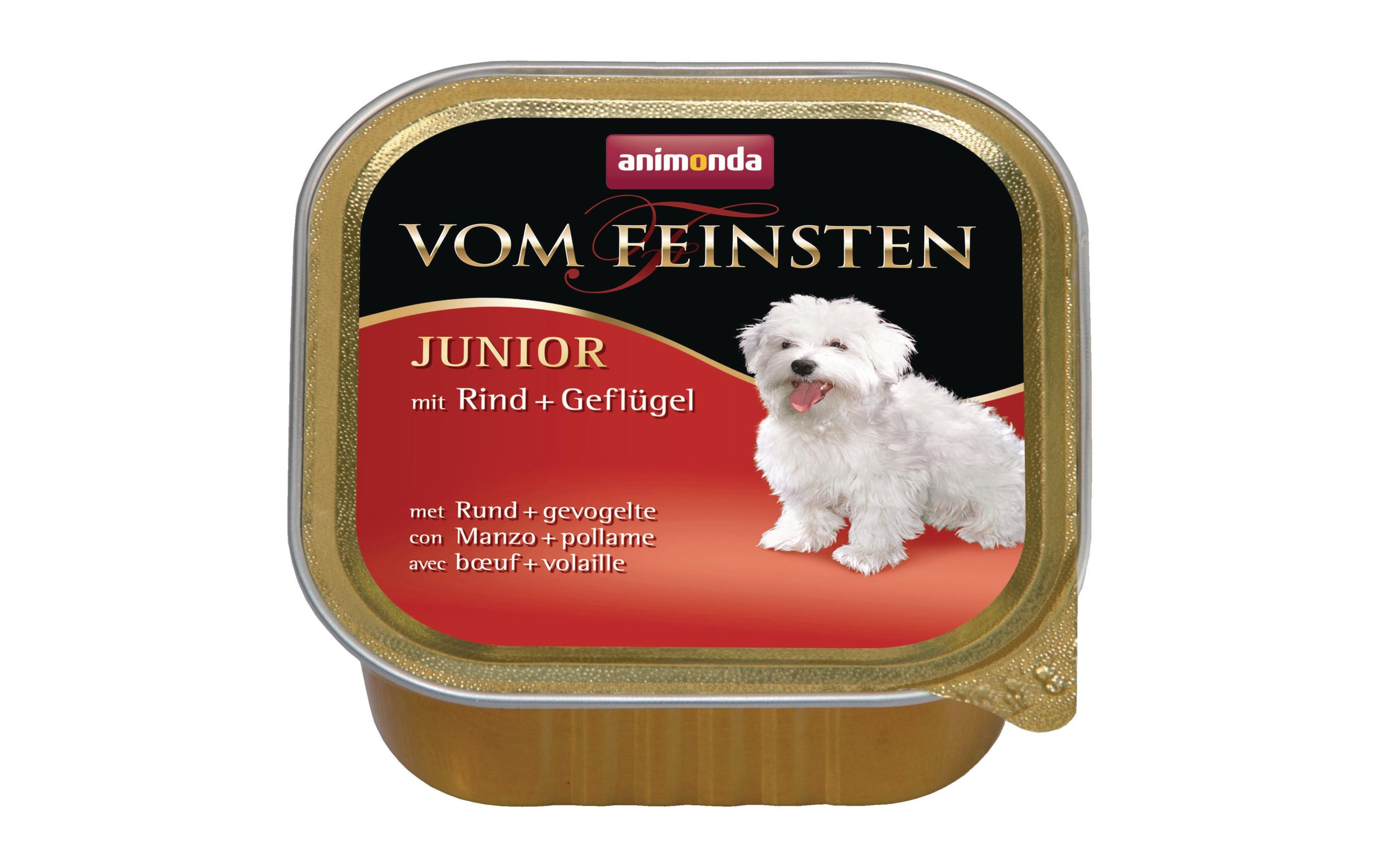 Nassfutter Vom Feinsten Junior mit Rind+Geflügel,22x150gAlleinfuttermittel für Junioren