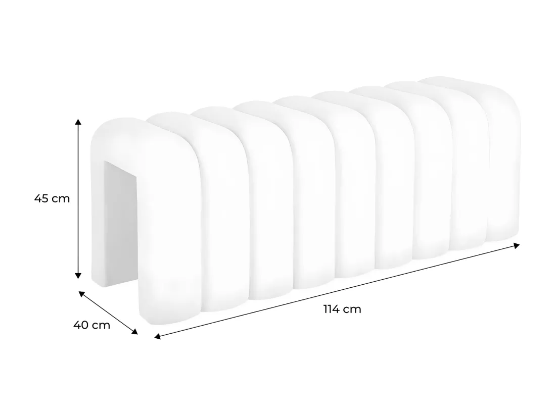 Banc. bout de lit beige contemporain en tissu