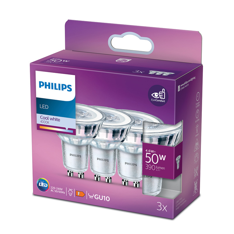 Philips LED spot GU10 4.6W 4000K Koelwit