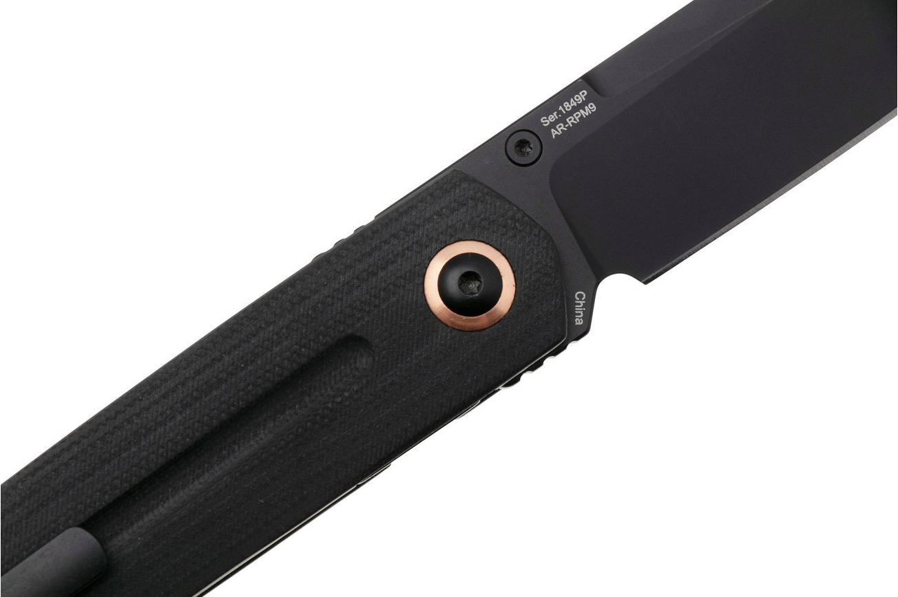 Artisan Cutlery Sirius 1849P-BBK, PVD AR-RPM9, Black G10 zakmes, Ray Laconico design