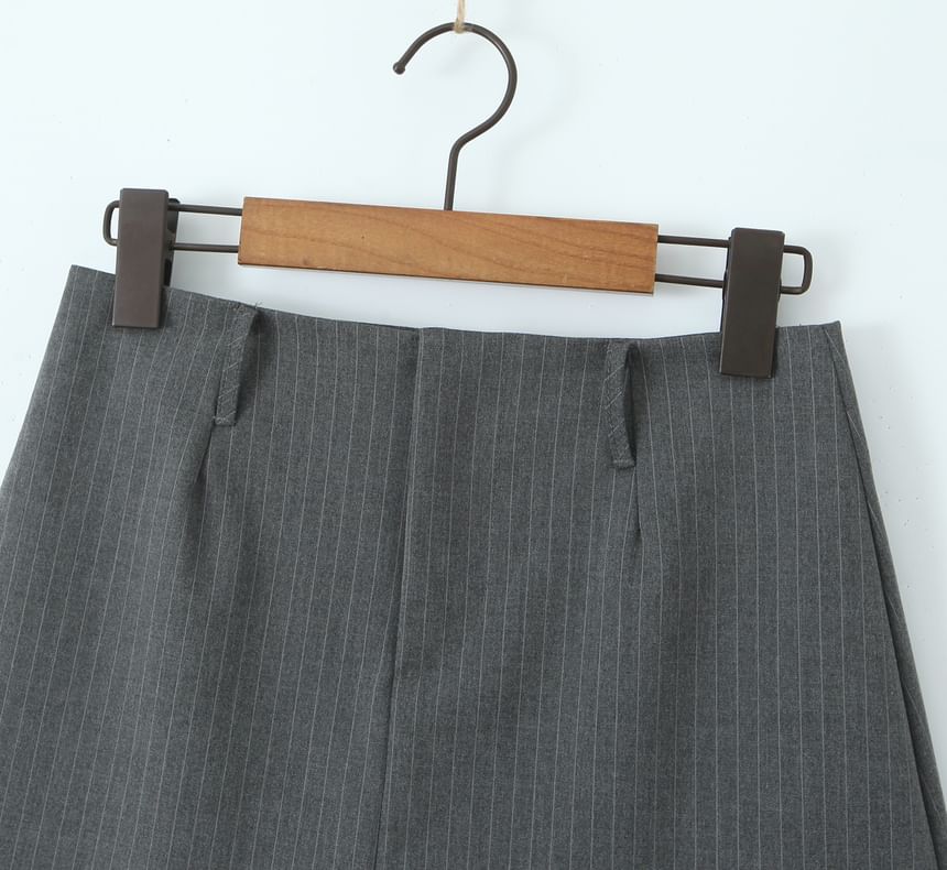 Sundine - Gestreepte mini-kokerrok met lage taille