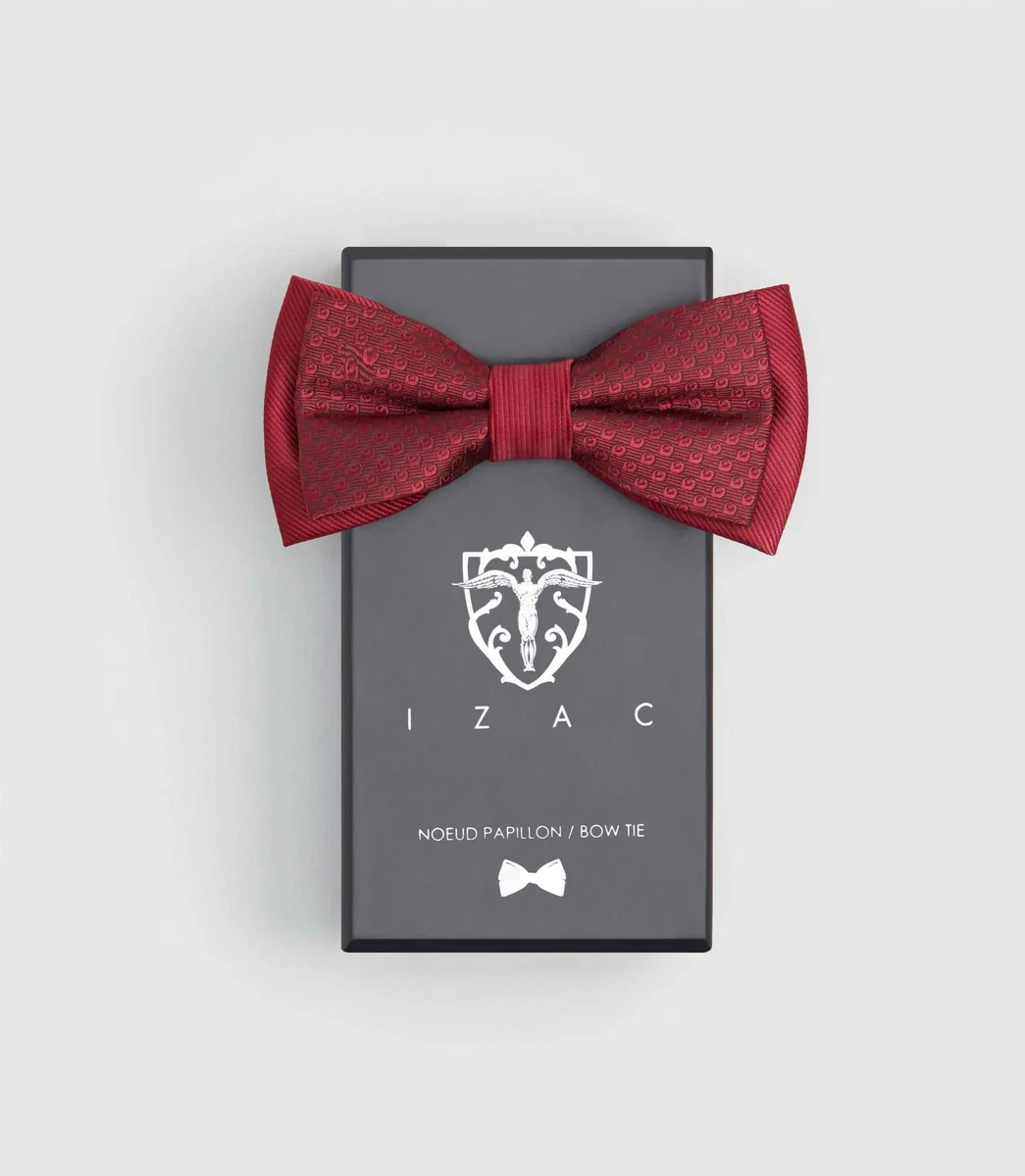 Nœud papillon motif bordeaux 