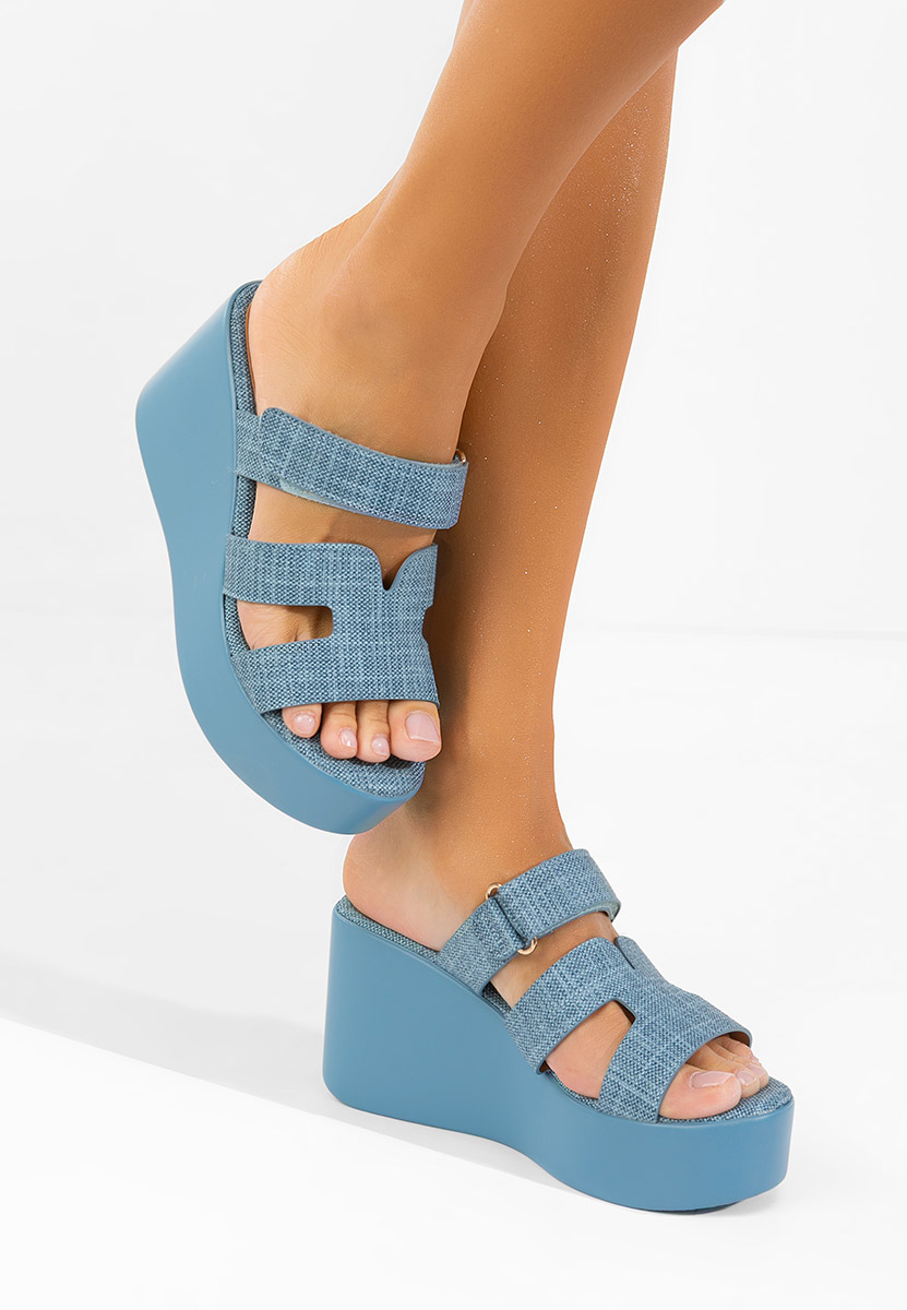 Mules à plateforme denim Anaila