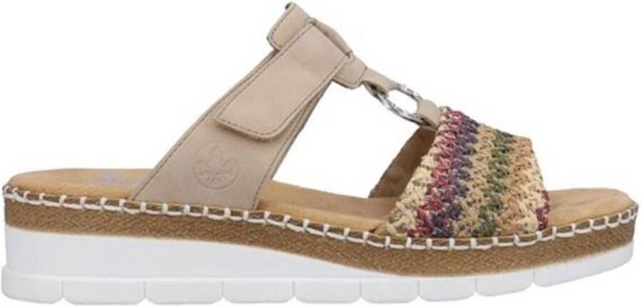 Rieker Kleurrijke Gevlochten Comfort Slipper Multicolor Dames