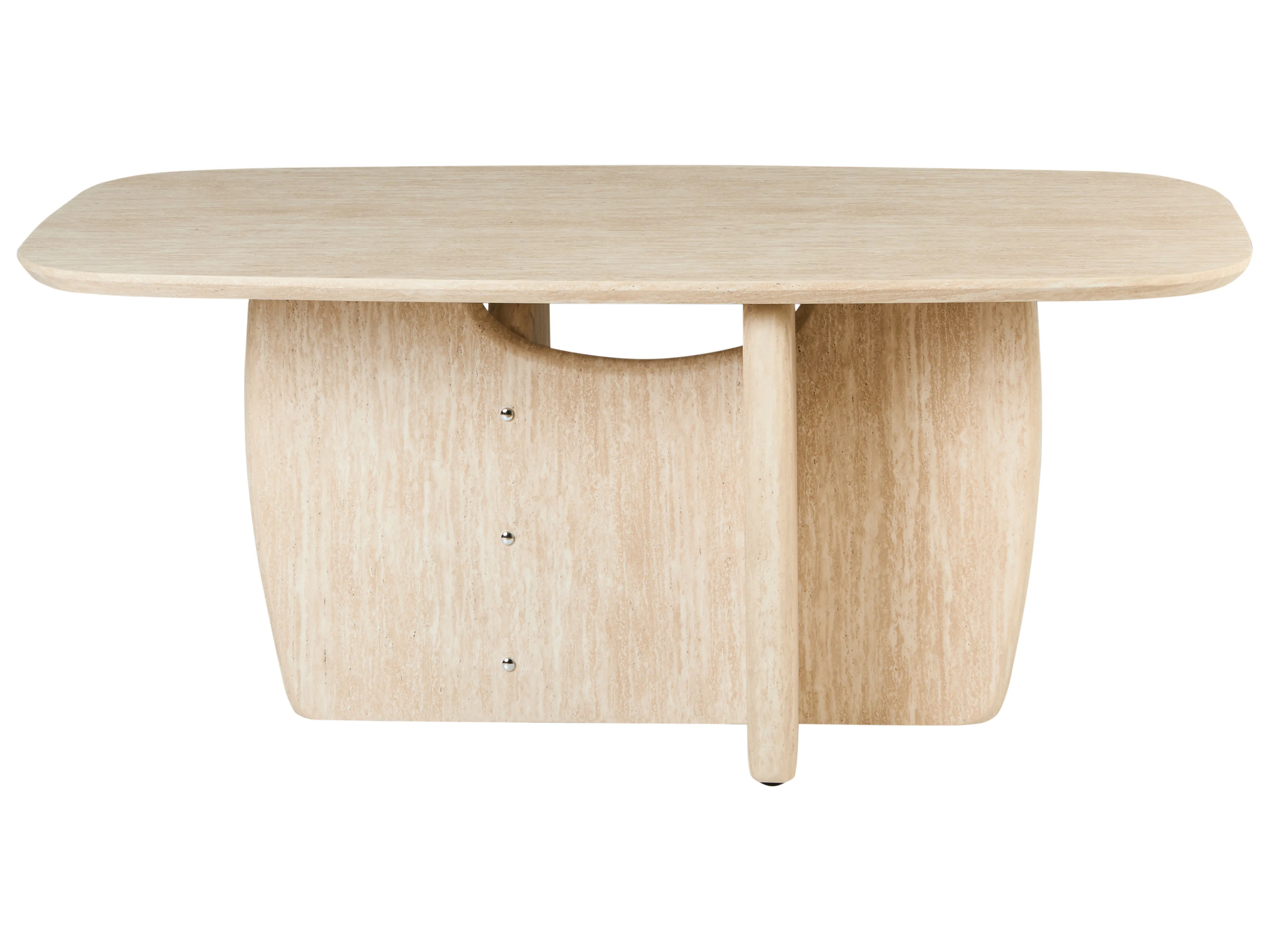 Eettafel TRAVERS Travertijn-effect 90 cm 180 cm