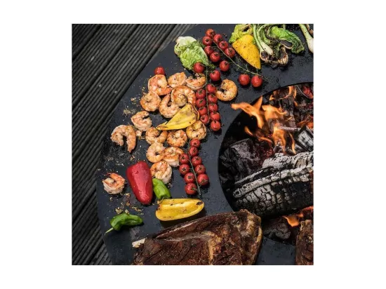 Barbecue brasero en acier Zelos Hauteur 80 cm Diamètre 82 cm