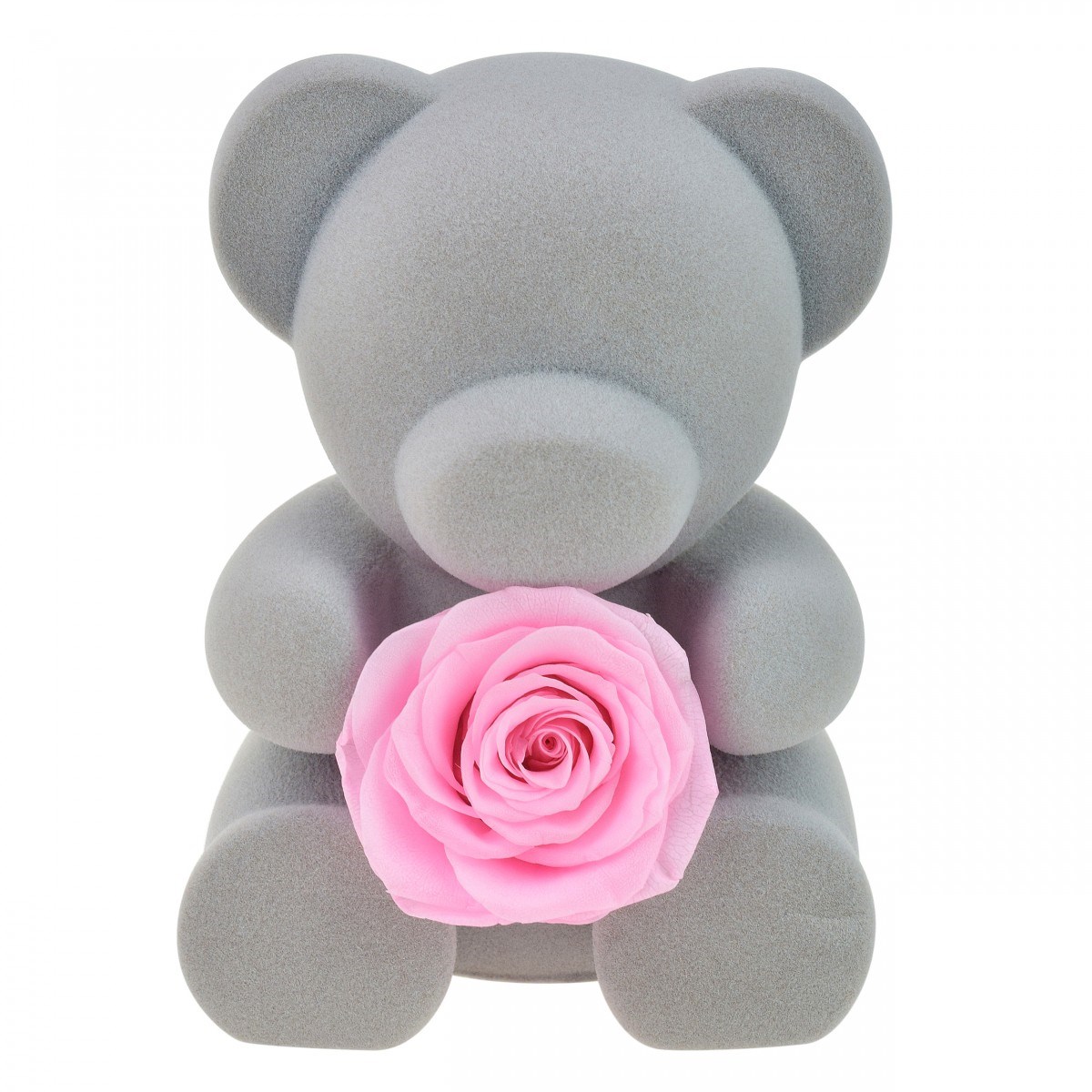 Coffret à bijoux ourson et rose éternelle rose