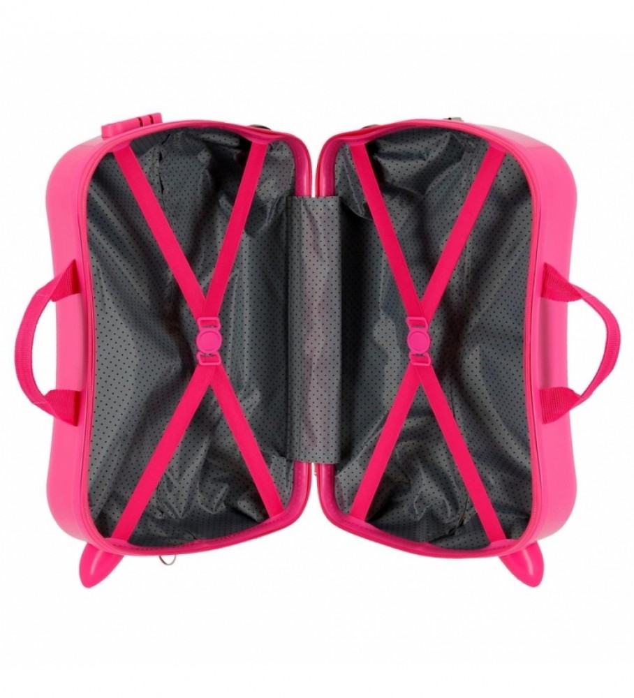 Mala de passeio infantil da Minnie Mouse da Disney com adesivos, 2 rodas multidirecionais - 38x55x20cm -