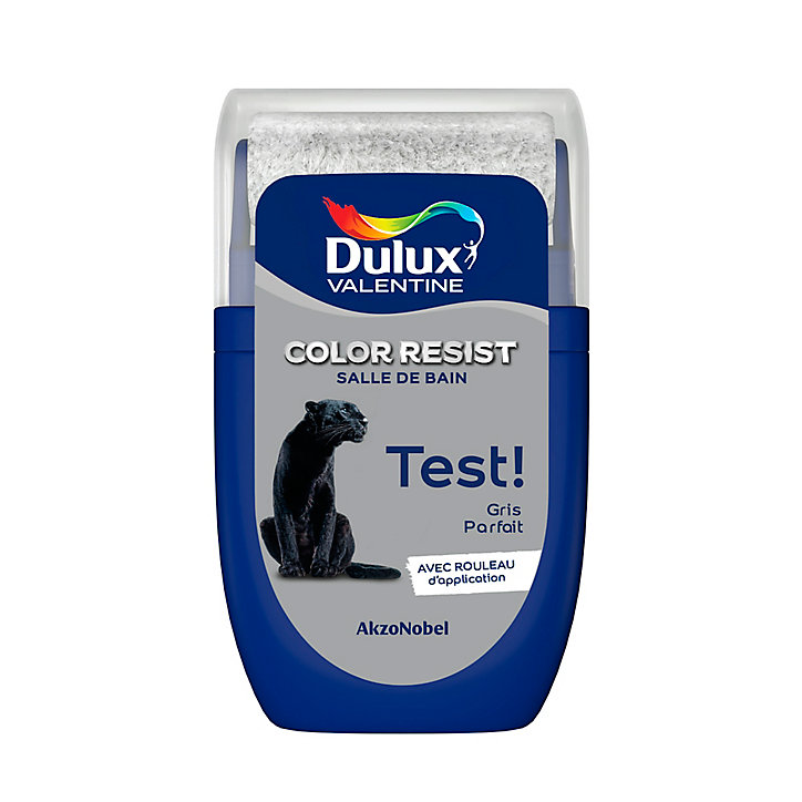 Testeur de peinture Color Resist salle de bains Dulux Valentine satin gris parfait 30ml
