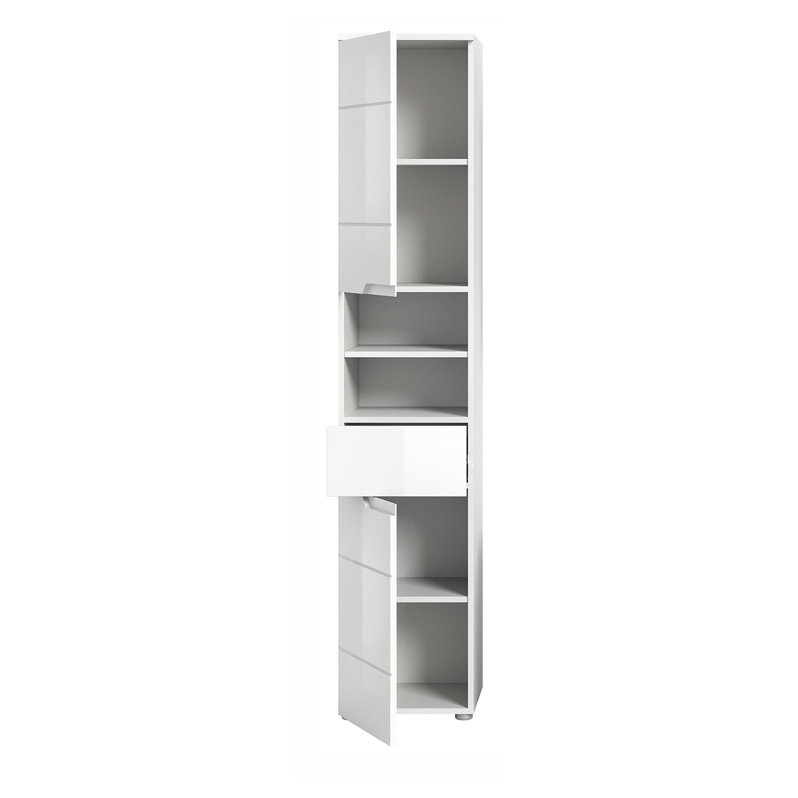Hochschrank HILTON - weiß Hochglanz - 193 cm hoch