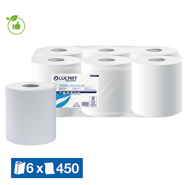 Essuie-mains à dévidage central Lucart Strong L-One, lot de 6 bobines