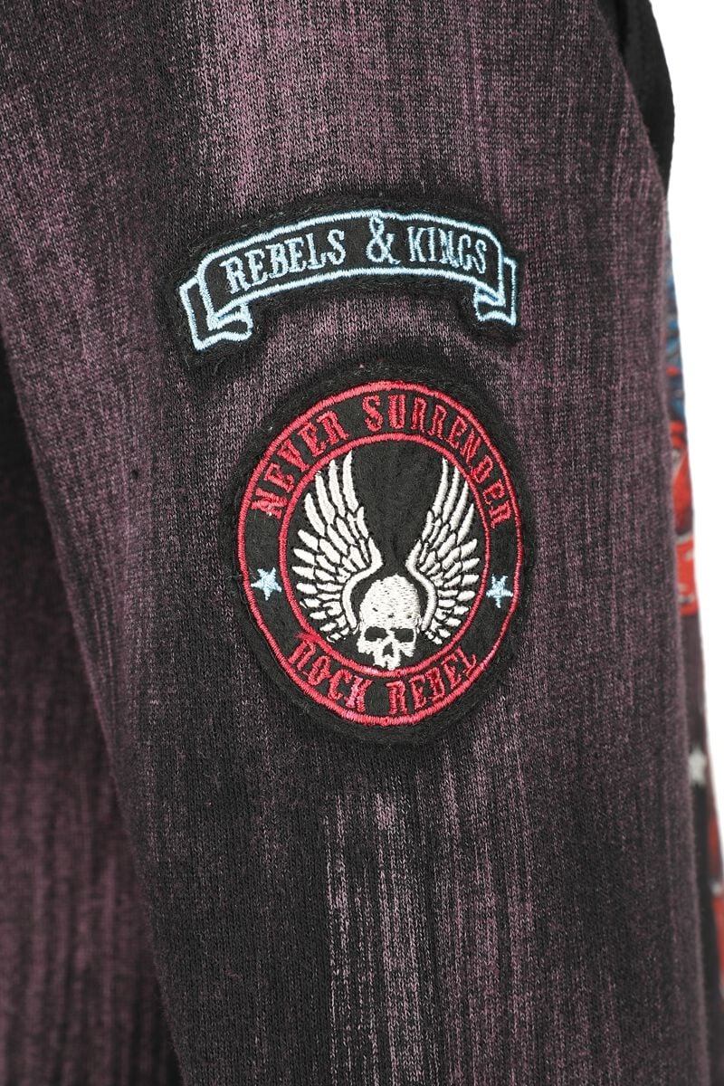 Sweat à Capuche avec Patchs | Rock Rebel by EMP Sweat-shirt zippé à capuche