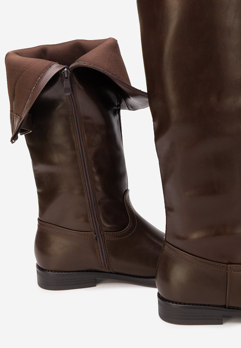 Bottes plates femme brunes Nubira