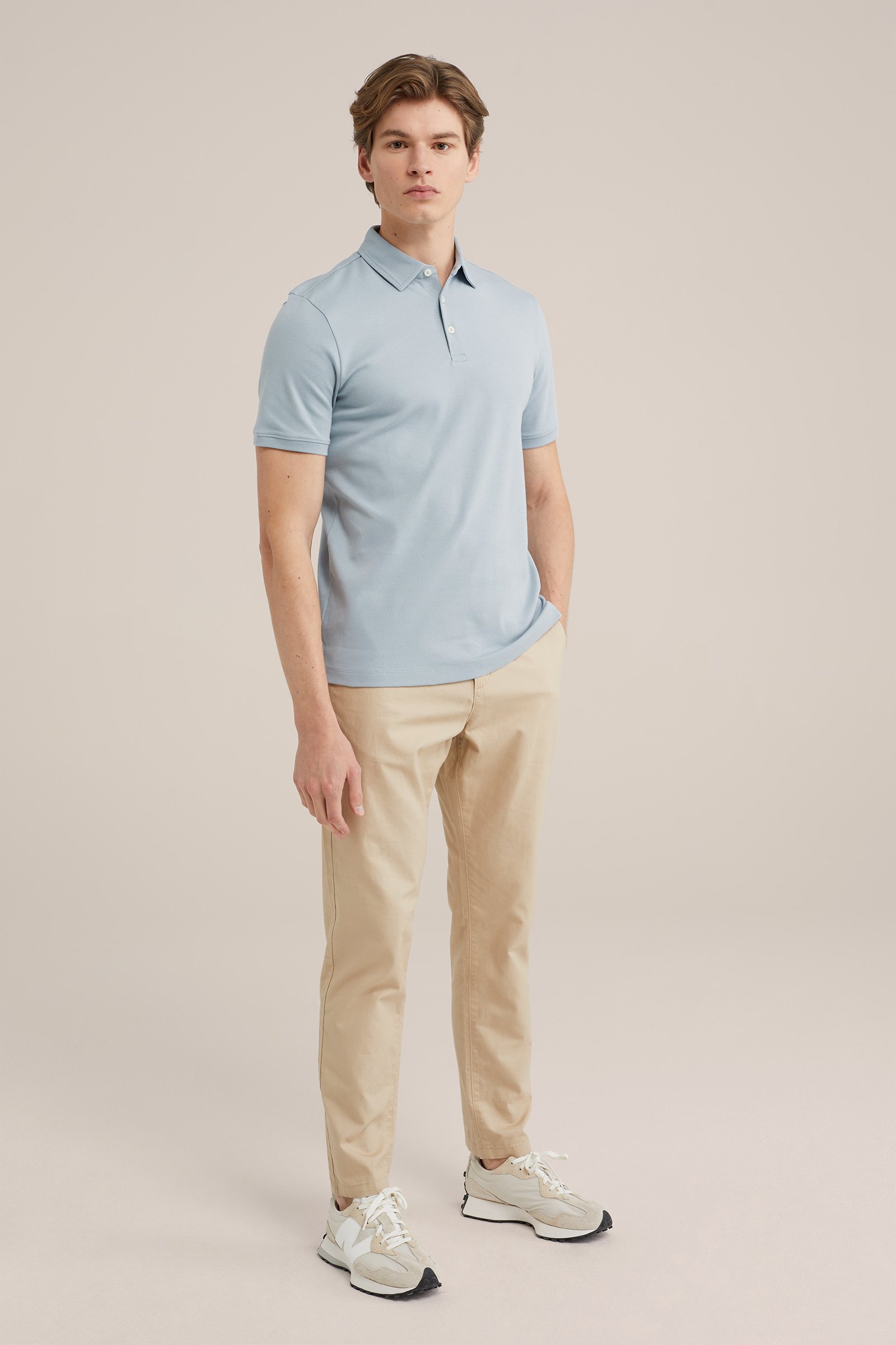 ultra soft polo WE Fashion Lichtblauw