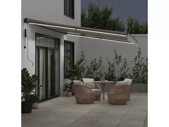 Auvent rétractable automatique avec LED anthracite et blanc