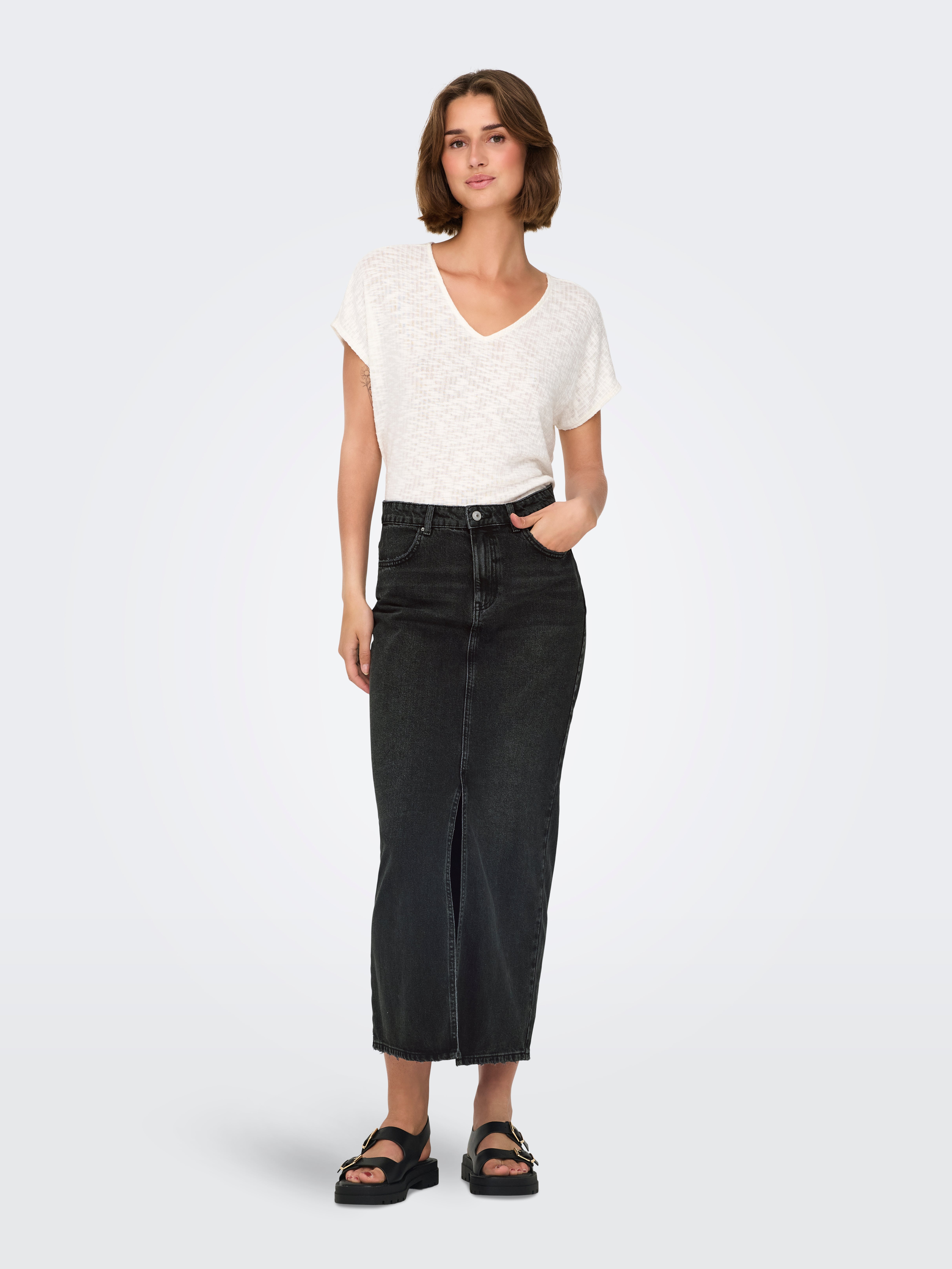 ONLCILLA Jeansrock Washed Black