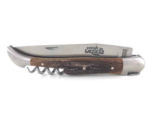 Laguiole Tradition 12 cm - 2 mitres - 2 pièces - Chêne de Barrique Couteau de Poche Forge de Laguiole
