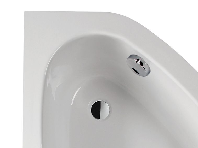 Plazan Ekoplus hoekbad 150x85cm wit links inclusief potenset